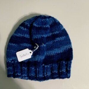 Handmade crochet blue tone cap